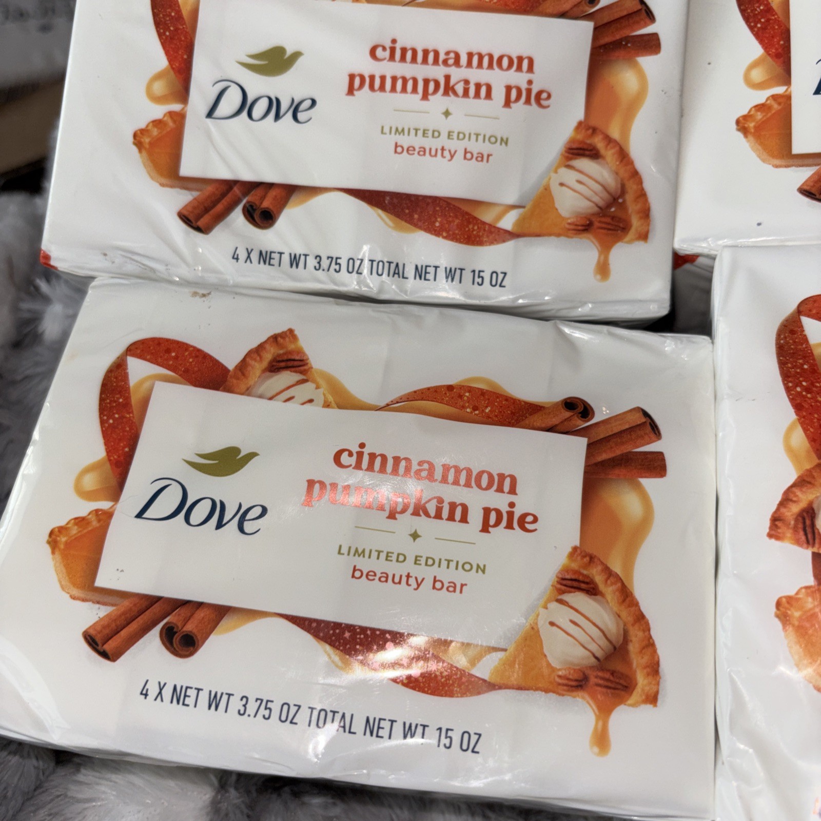 4 Pk (16bars) Dove Cinnamon Pumpkin Pie Beauty Bar Soap 3.75 oz Limited Edition