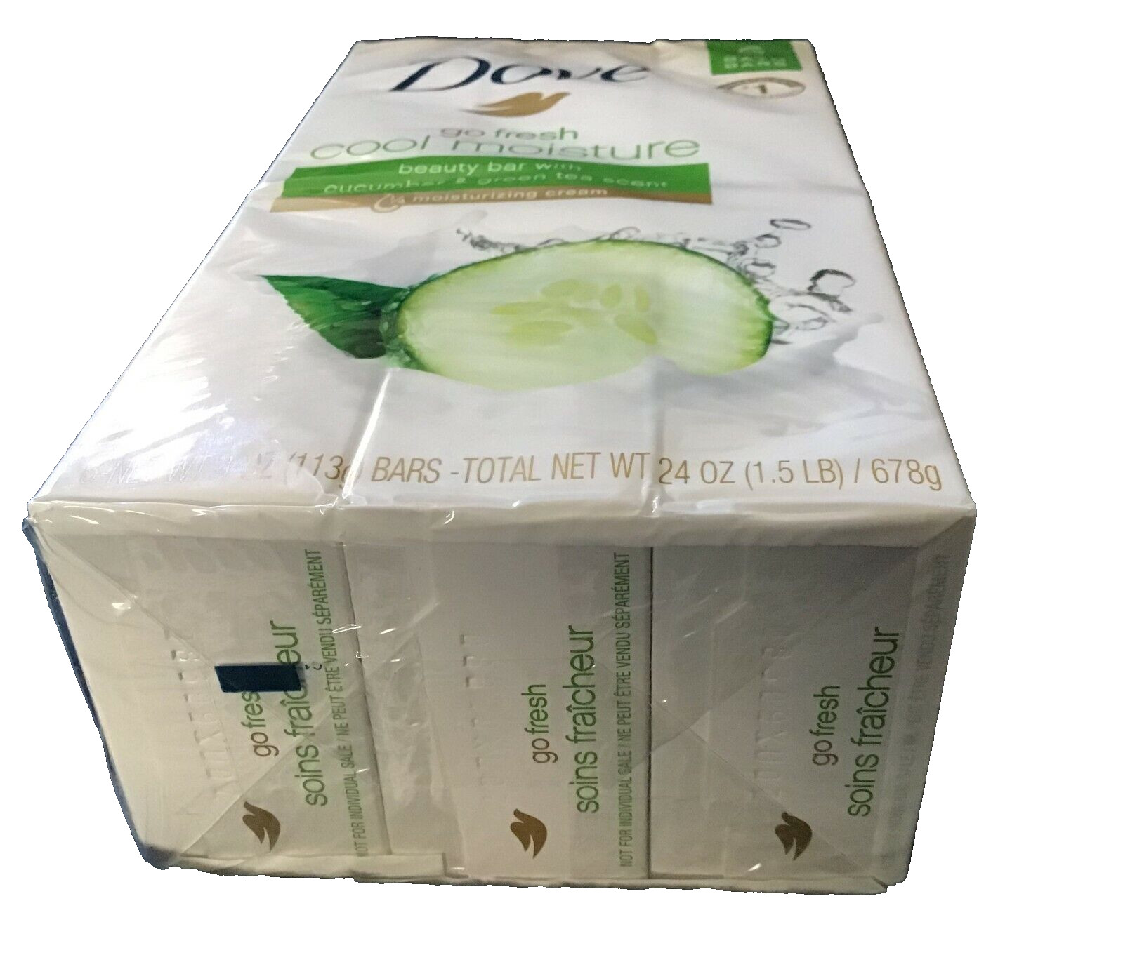Dove Go Fresh Cool Moisture Beauty Bath Bar Moisturizing Cream 4 oz x 6 Bars NEW