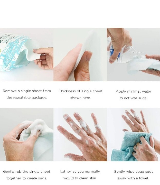 Scrubzz Disposable No Rinse Bathing Wipes – 25 Pack – All-In-1 Single Use Shower