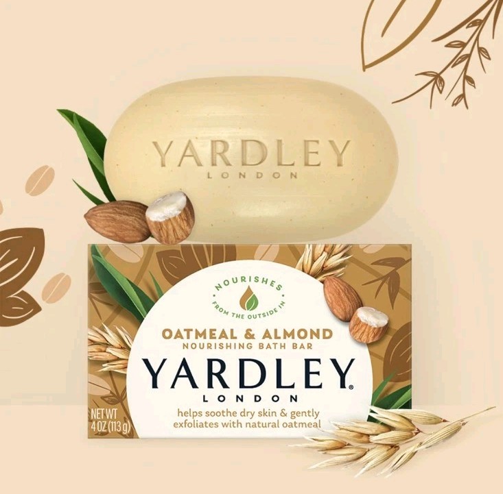 § YARDLEY LONDON (2-BARS) 4.0 Oz. 🟤🫧 ●OATMEAL & ALMOND● 🫧 ≈NOURISHING≈ Bars.