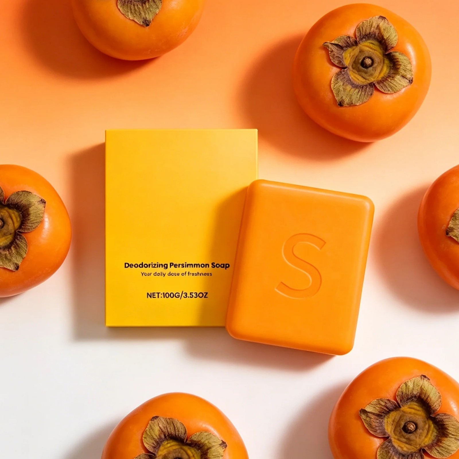 3PCS Swarva Persimmon Soap Bar Body Odor Control Deodorant Soap for Men & Women