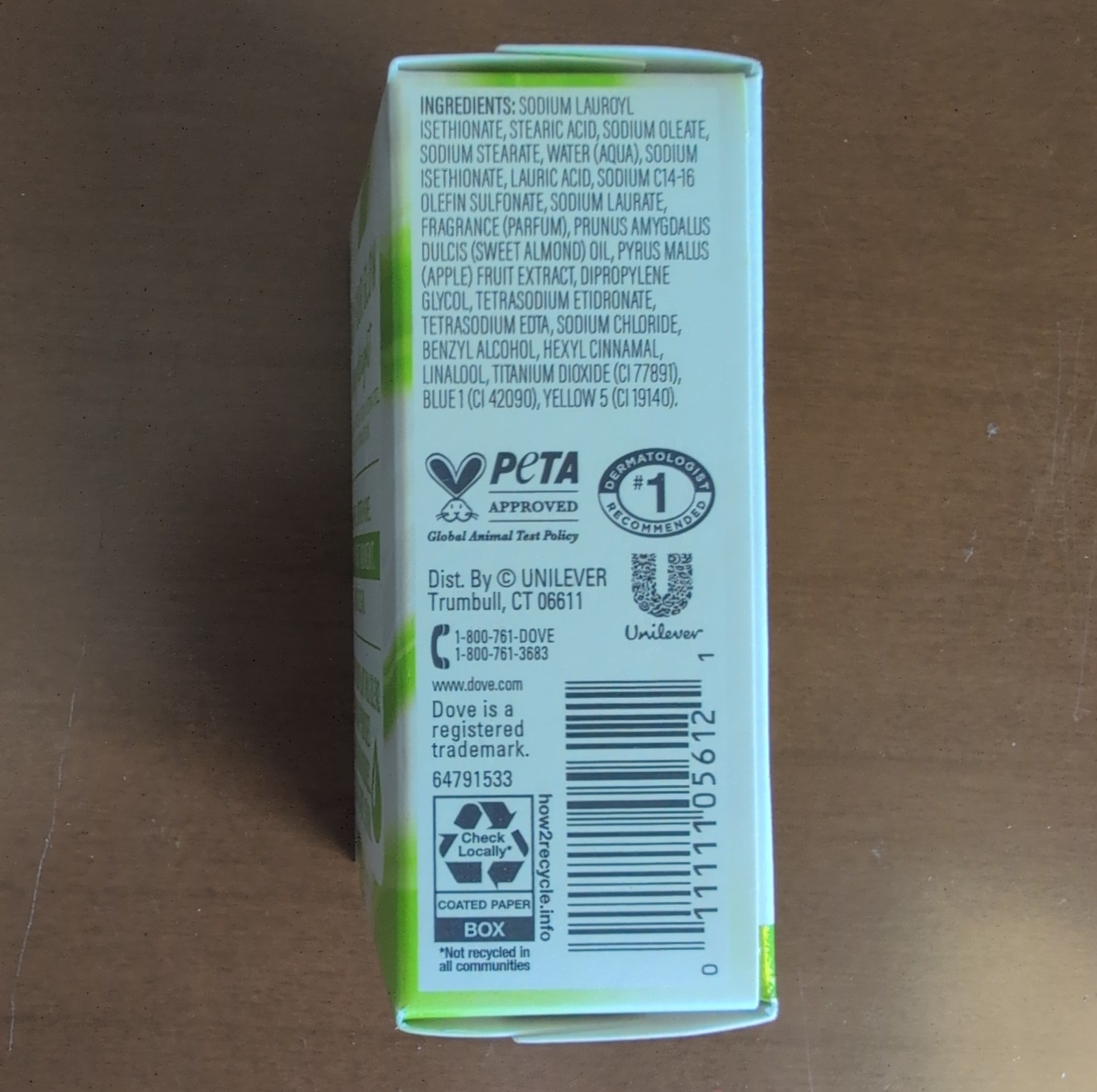 Dove Almond Milk & Green Apple Cleansing Bars Plant Milk Collection 4 Pack 5oz