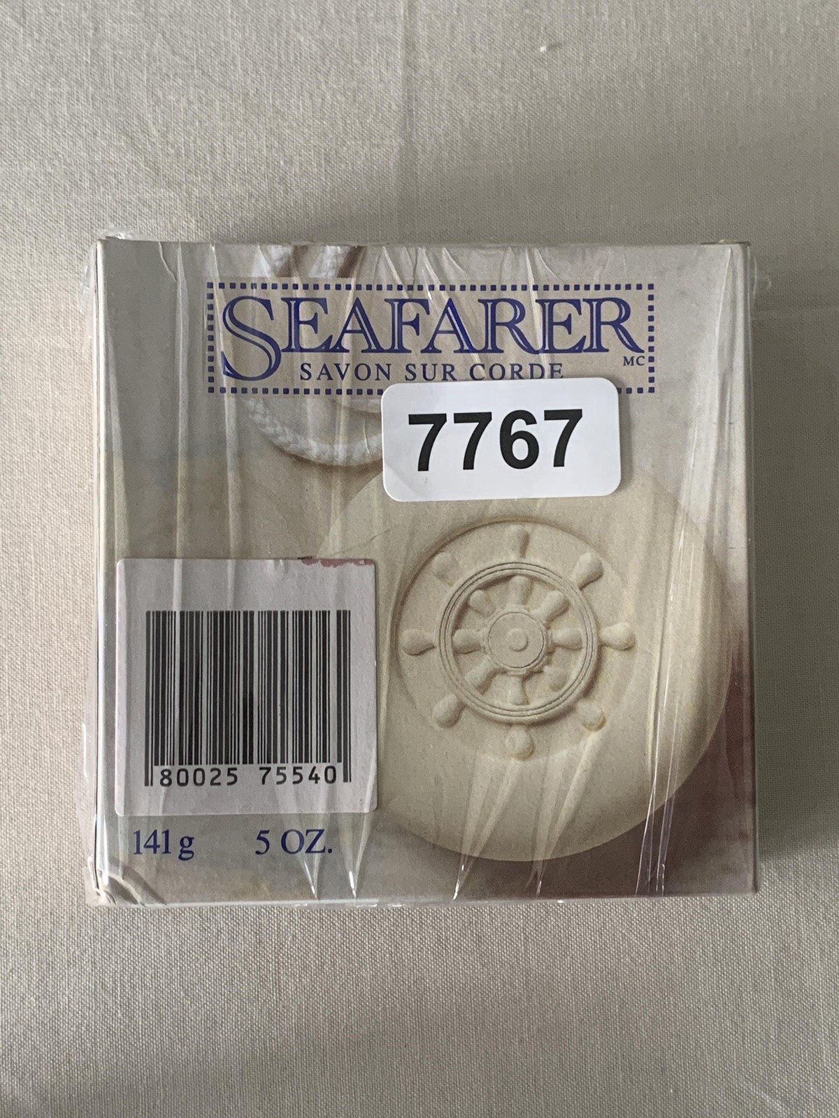 Vintage Seafarer Soap On A Rope 5 Oz Beige Disc Body Bar Regular Nautical Wheel