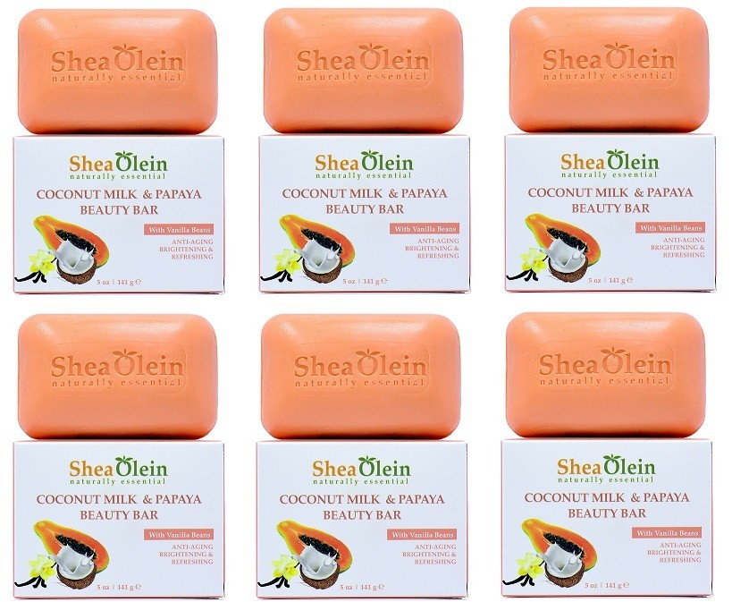 Shea Olein – 6 Pack -Shea Olein – Coconut Milk & Papaya Soap