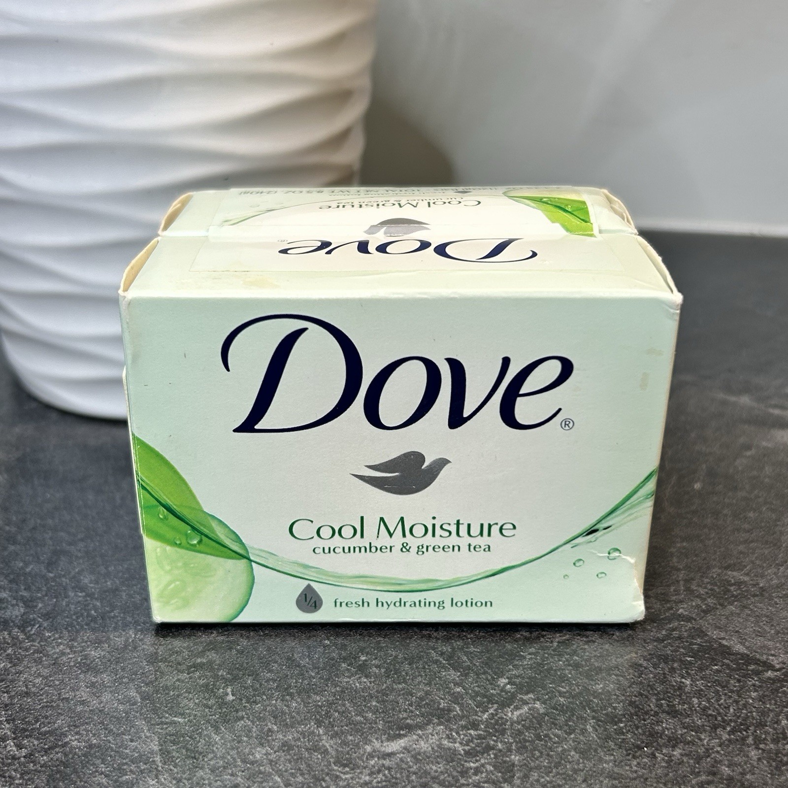 2- Dove Cool Moisture Cucumber & Green Tea Bar Soap 1/4 Fresh Hydrating Lotion