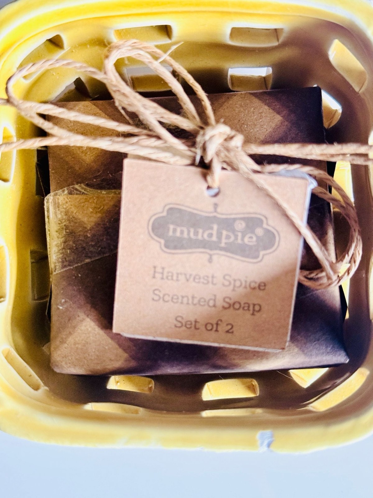 Mud Pie Yellow Gather Harvest Spice Scented Soap Set of 2