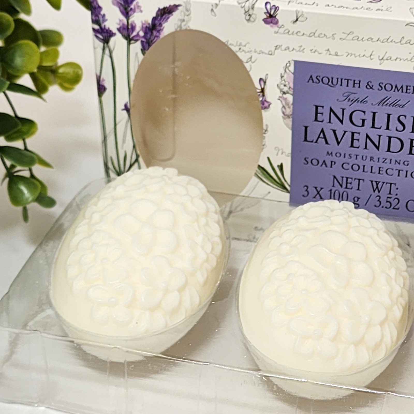Asquith & Somerset English Lavender Soap Bar Collection Set 3 x 3.52 oz Each
