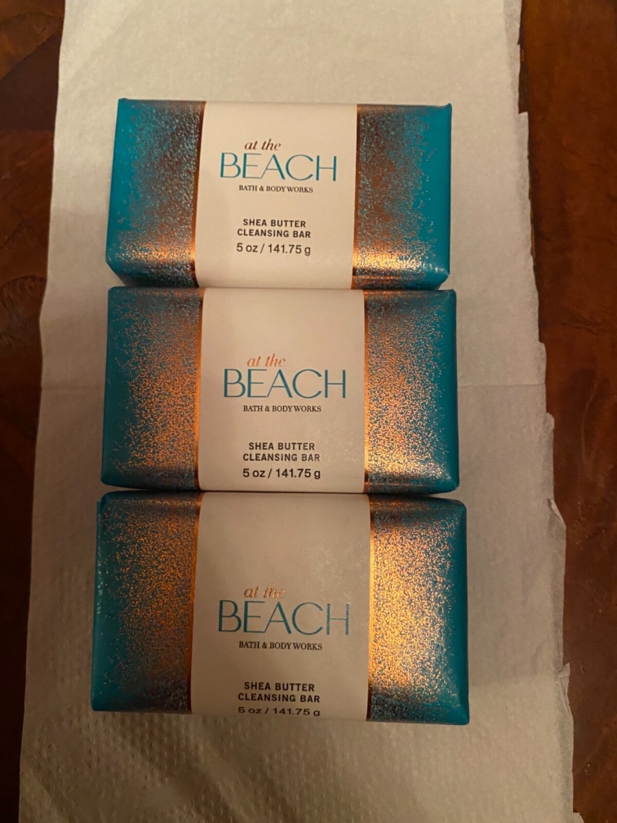 Bath & Body Works LOT OF 3 AT THE BEACH Shea Butter Cleansing Bars Of Soap