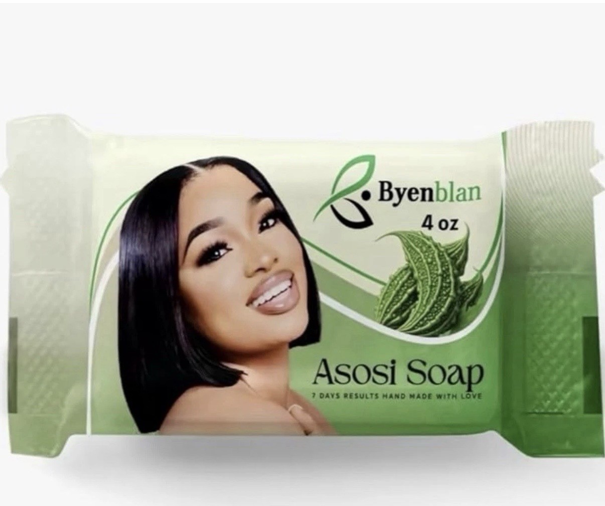 Byenblan Asosi Soap Handmade Green Rectangular 4oz for Face & Body