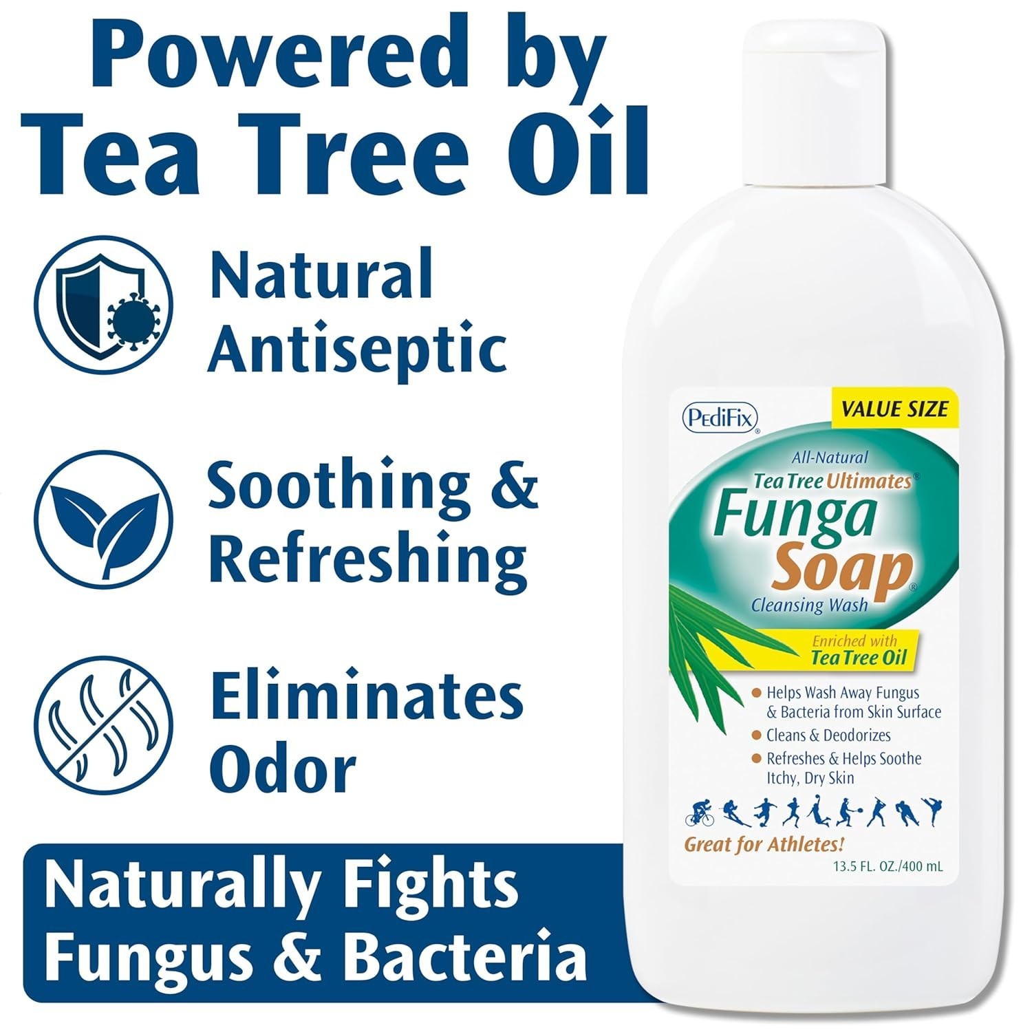 All-Natural Tea Tree Oil Body and Foot Wash – 13.5 fl. oz Effective Odor Defense