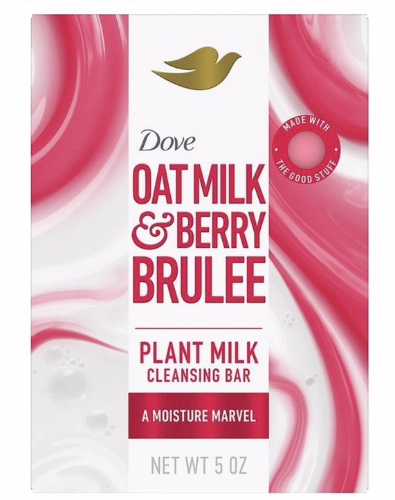 8 PACK Dove Plant Milk Cleansing Bar 5 oz, Oat Milk & Berry Brulee, Moisturizing