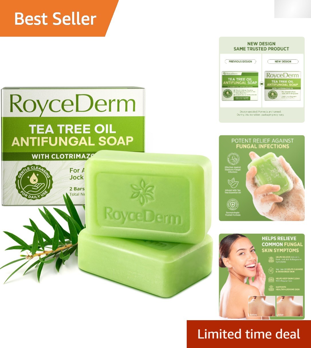 Roycederm Antifungal Antibacterial Tea Tree Soap | Treatment Soap for Face &…