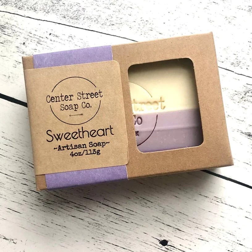 Gourmet Handmade Soap Bars – Sweetheart -Center Street Soap Co – 5 Count 