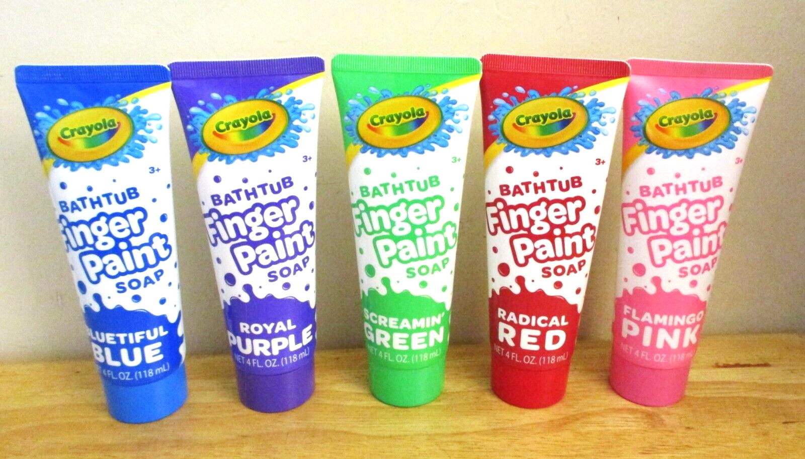 Crayola Bathtub Finger Paint Soap 5 pc. set 3oz. ea. Blue Red Green Pink Purple