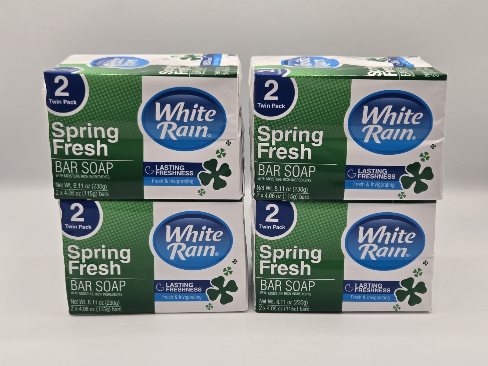 8 Bars – Spring Fresh Moisturizing Bar Soap – White Rain – 4/2Packs