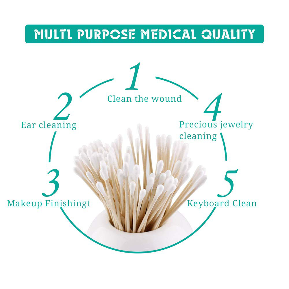 6 Inch Long Cotton Swabs of Medium and Large Pets Ears Cleaning or Makeup 200…