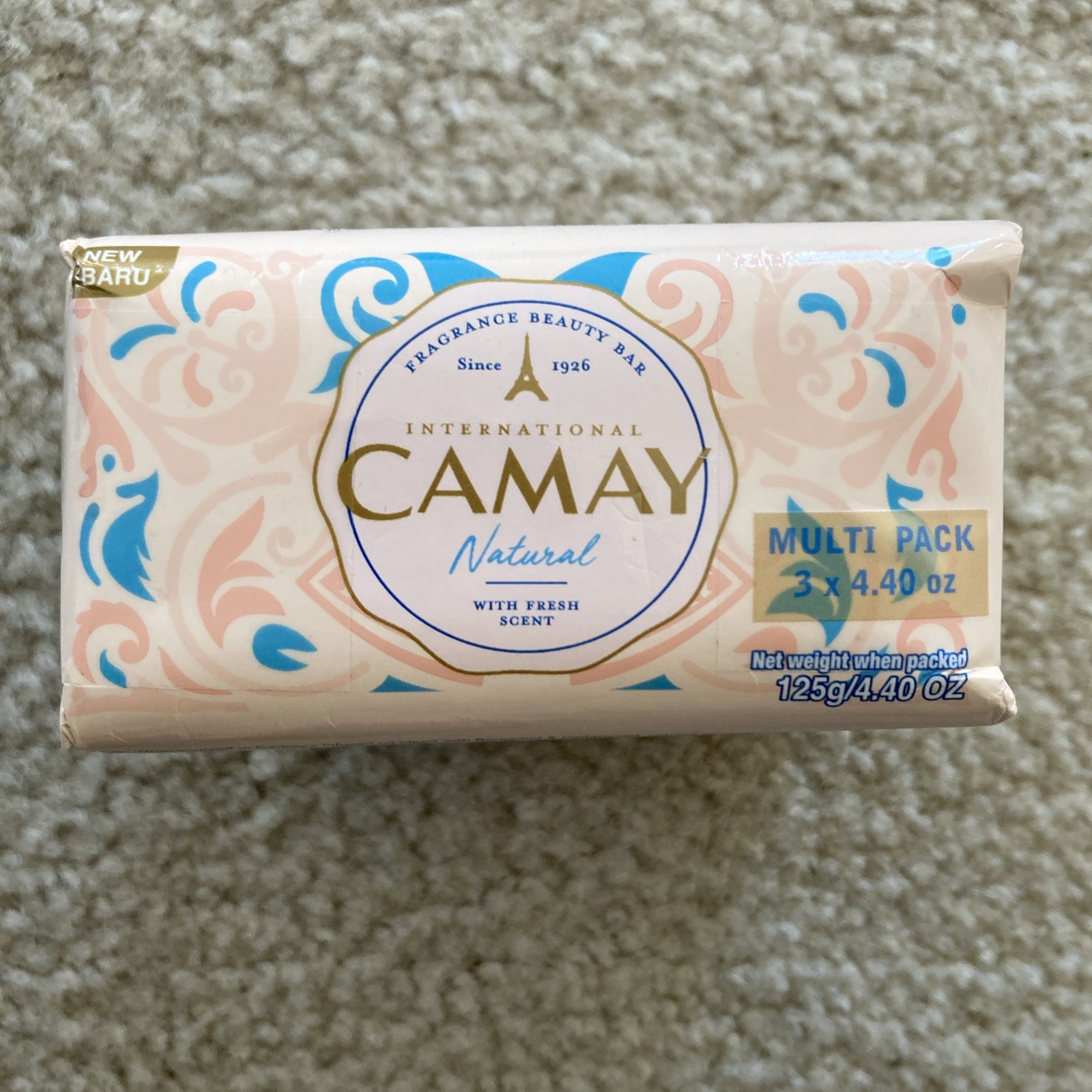 Camay International Natural With Fresh Scent Bar Soap 3 x 4.40 oz