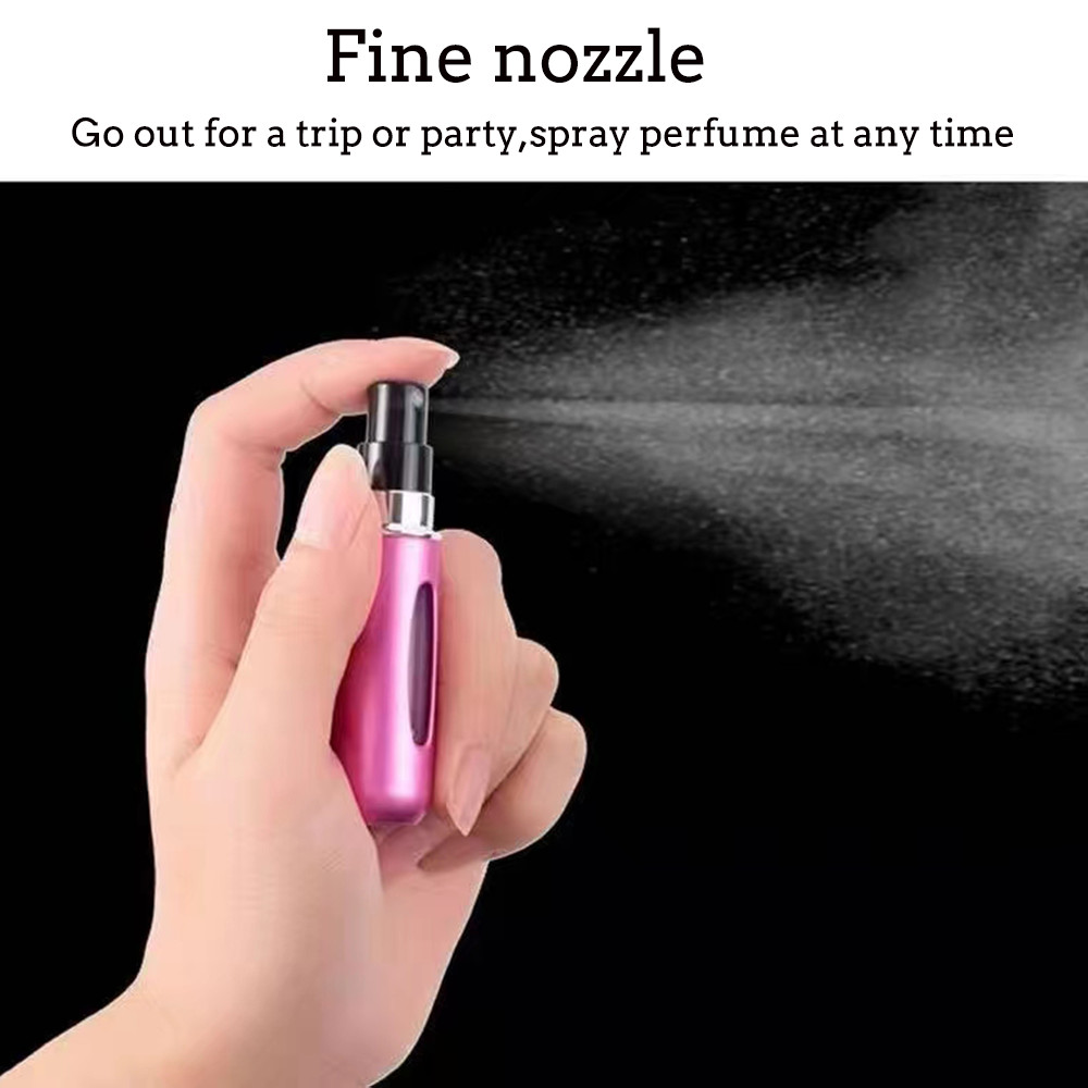 5PCS Refillable Travel Portable Perfume Atomizer Bottle Spray Pump Case 5ML/8ML
