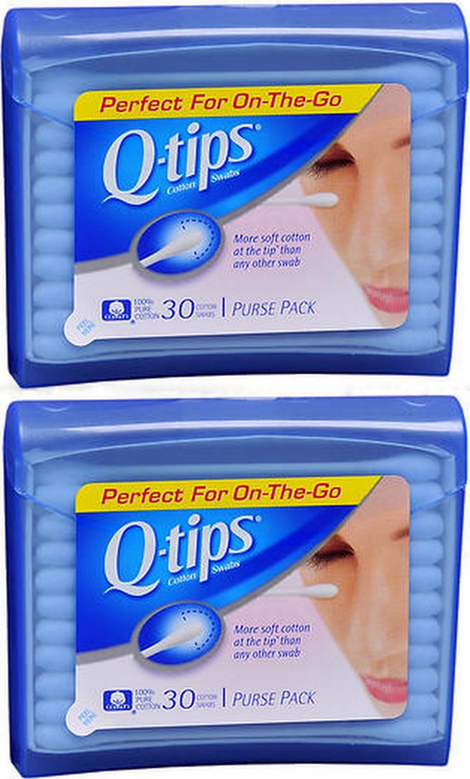 Q-Tips Cotton Swabs Travel Size Purse Pack 30 Swabs ea ( 2 pack )