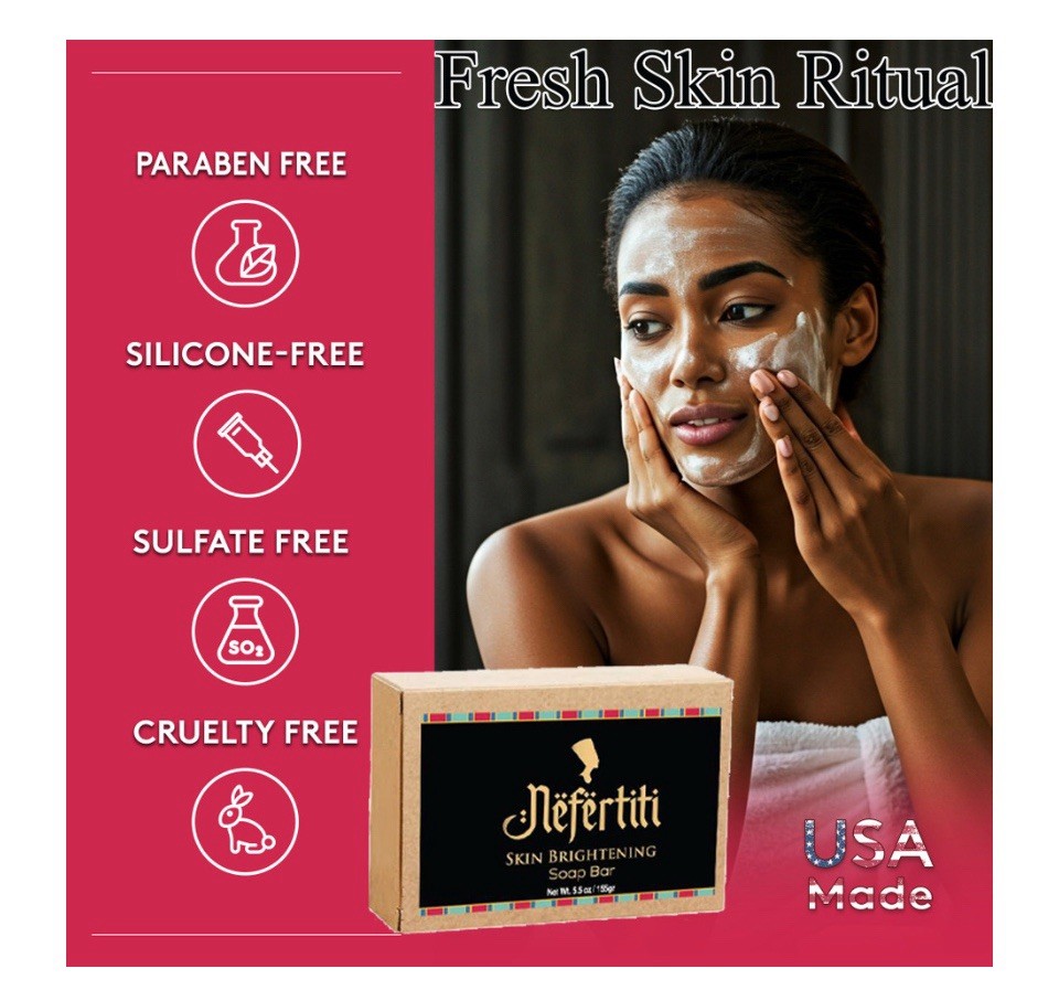 OKAY Nefertiti Skin Brightening Glycerin Soap Bar – 5.5 oz / 155 gr
