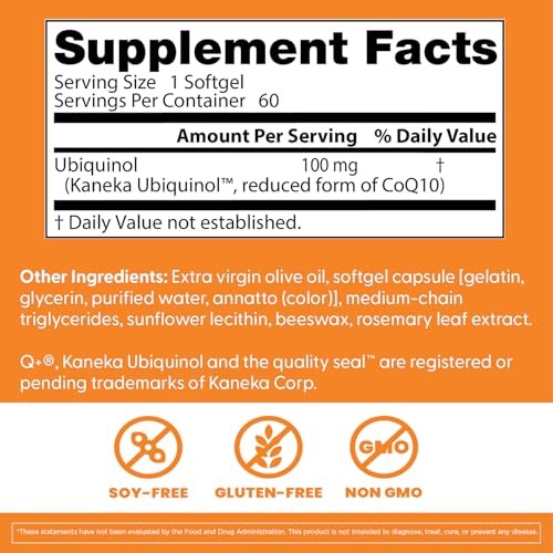 Doctor’s Best Kaneka Ubiquinol 100 mg Supplement for Men 60 Count (Pack of 1)