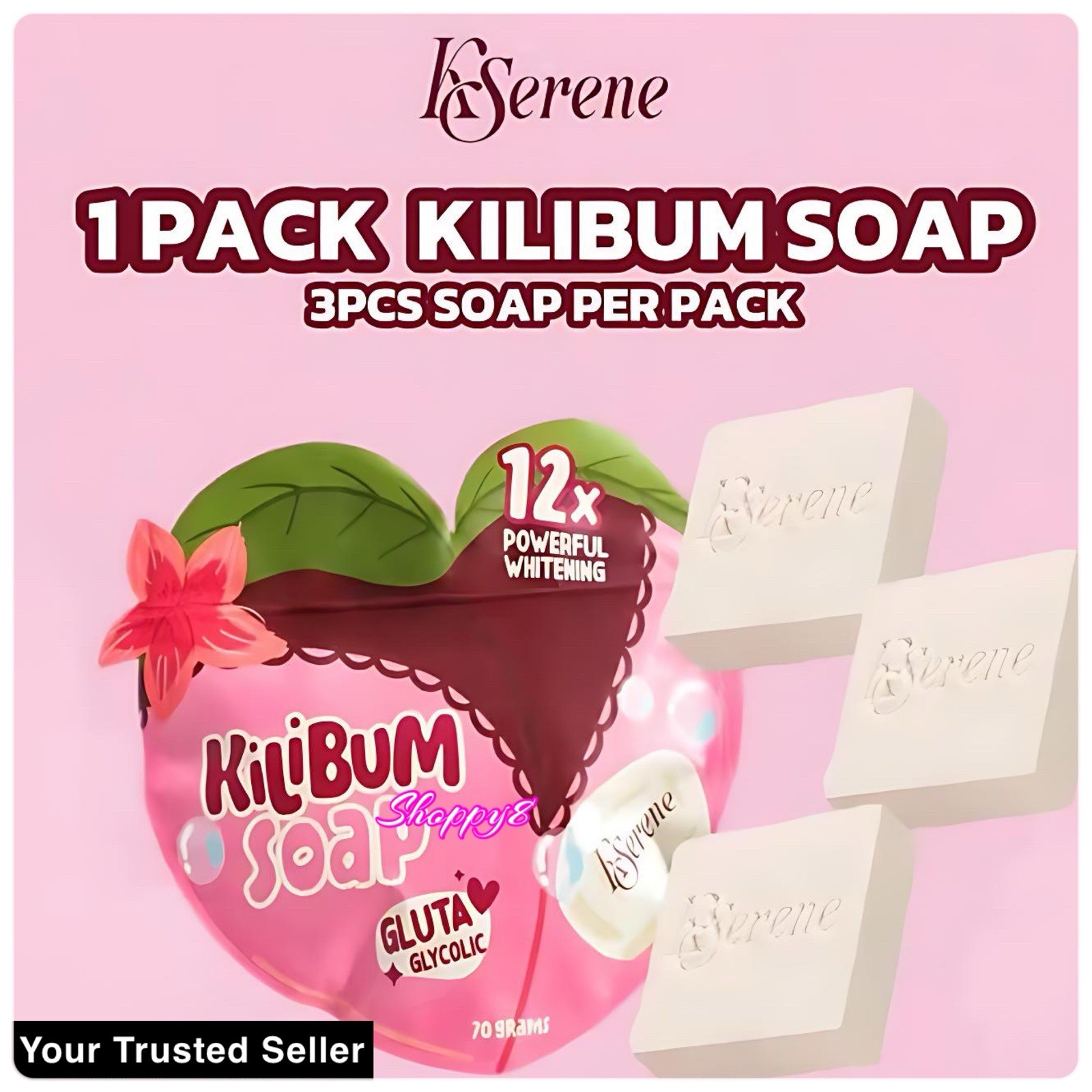 KSerene KiLiBUM Gluta Glycolic Soap 70g x 3 Bars