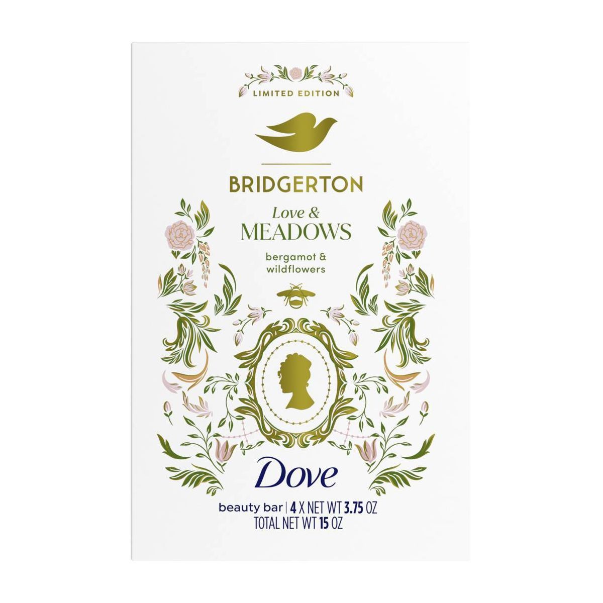 NEW 4xLimited Edition Bridgerton Soap Dove Love & Meadows Bergamot & Wildflowers