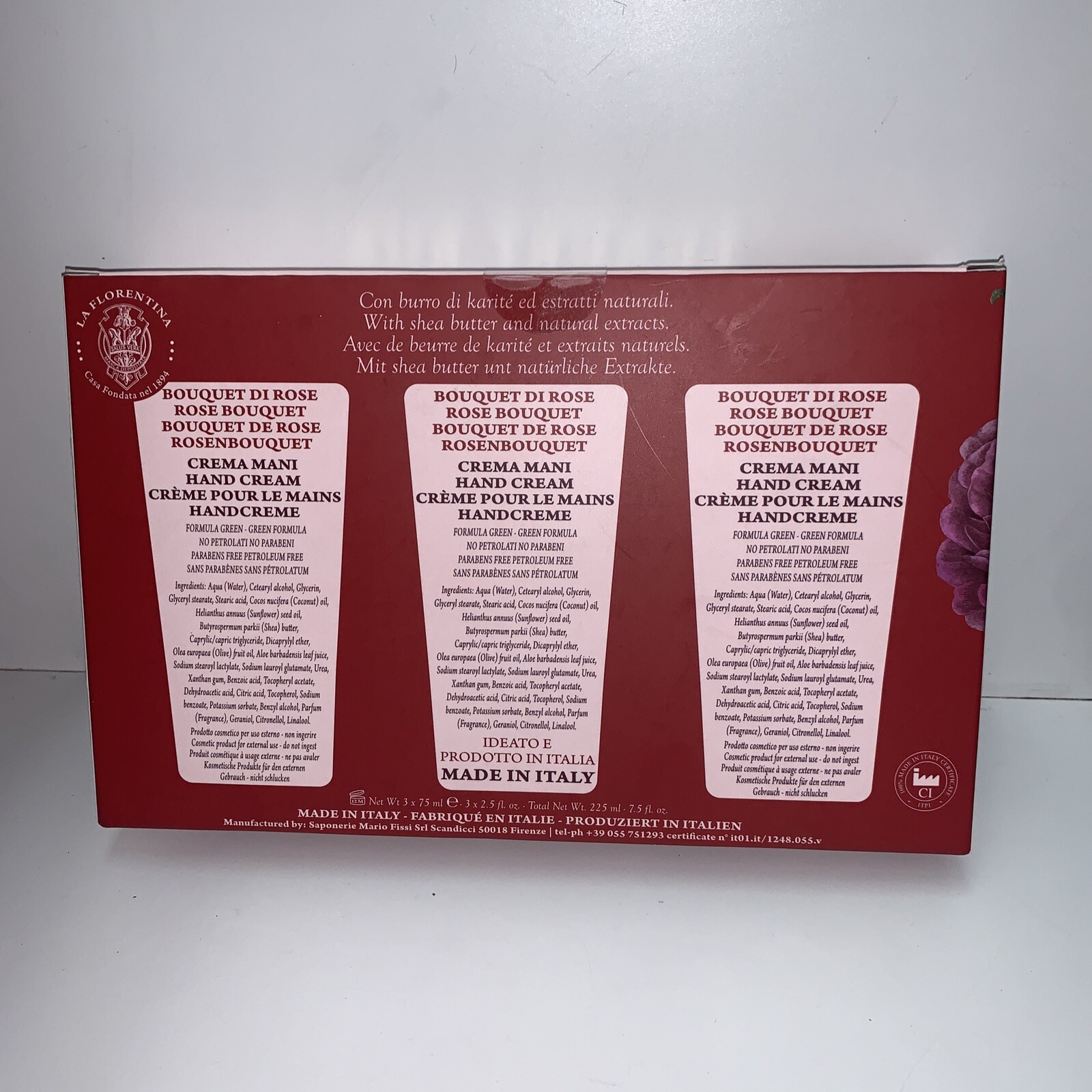 Hopificio Firenze Italy Tuscany3- Roses Soaps & 3-Rose Hand Cream New In Box 🌹
