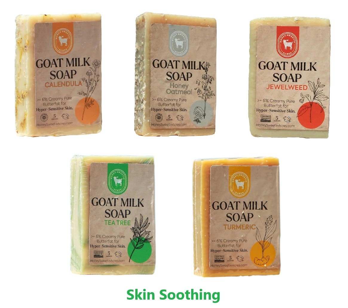 Honey Sweetie Acres 5-Pack Handcrafted Goat Milk Soap Skin Soothing