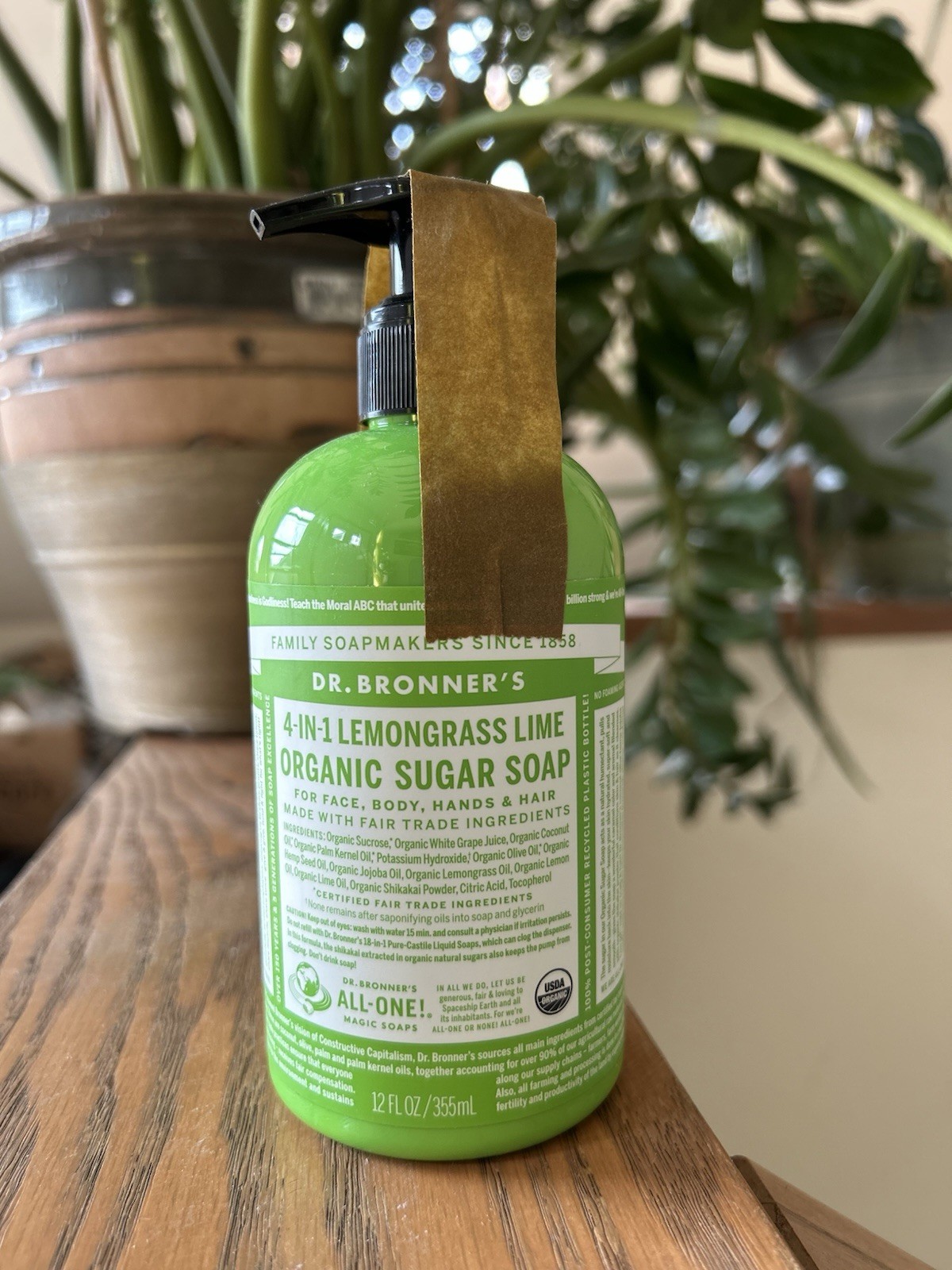 Dr. Bronner’s Organic Sugar Soap 12 Oz Lemongrass Lime