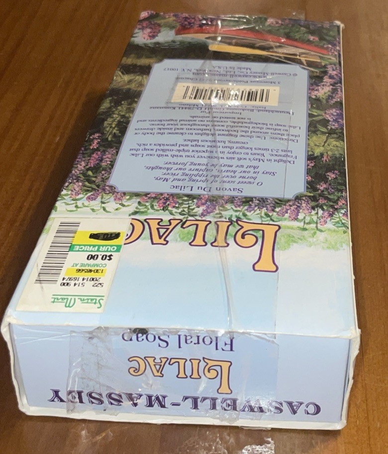 Caswell – Massey Lilac Set Of 3 Floral Soap Cakes 3.25oz Each New Box