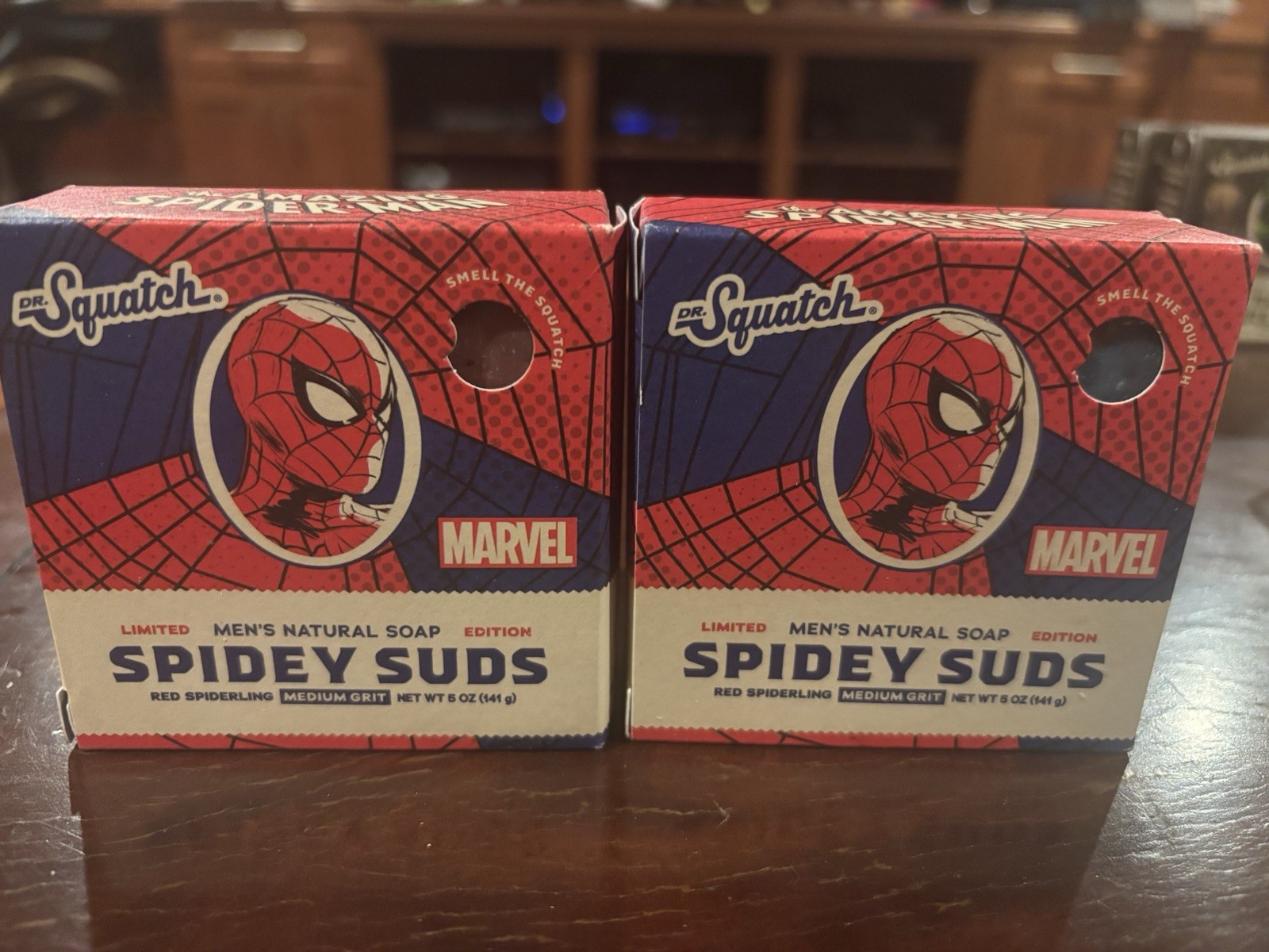 Dr. Squatch Spidey Suds (Spiderman) Marvel 5 oz Limited Edition Soap 2pk