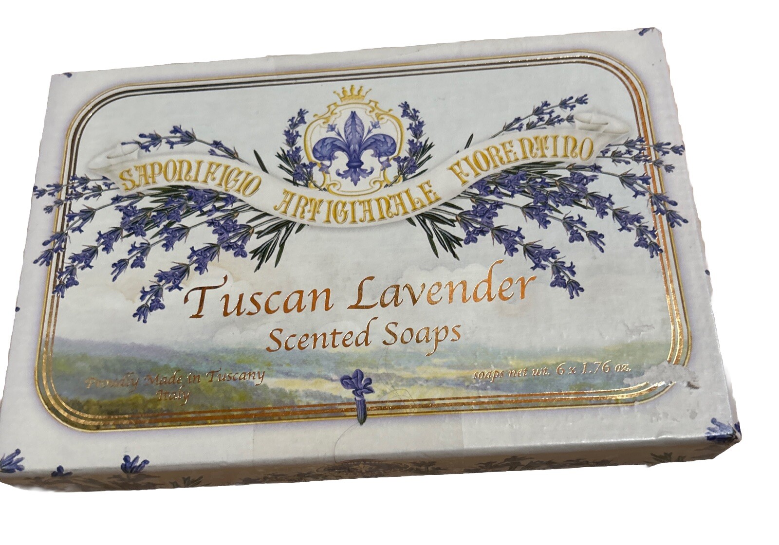 SAPONIFICIO ARTIGIANALE FIORENTINO TUSCAN LAVENDER SCENTED SOAPS 6×1.76 Oz