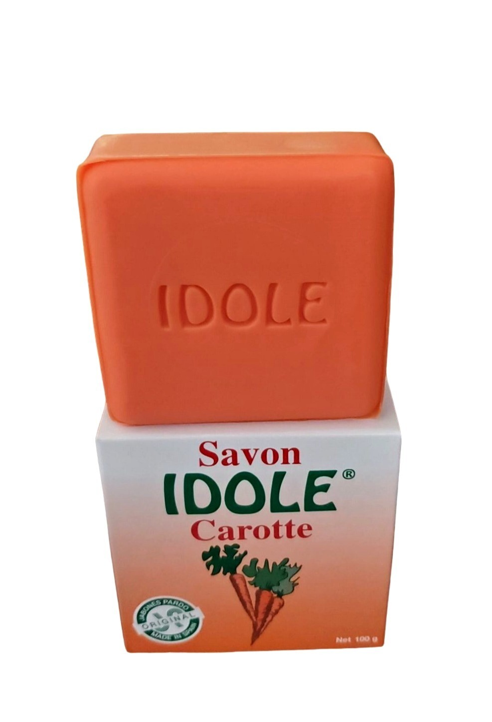 Idole Carrot Soap 3.5 Oz 100g Vitamin B-Carotene Savon Carotte Jabon Zanahoria