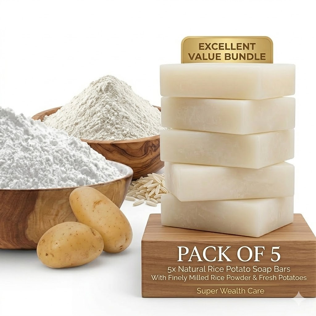 5x Rice & Potato Herbal Soap – Natural Skin Whitening & Anti-Pigmentation Bars
