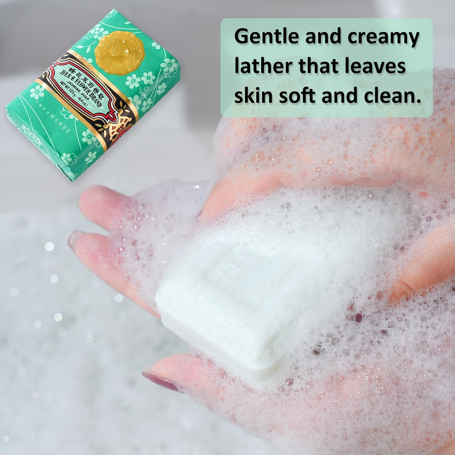 Bee & Flower Soap Jasmine 4.4 oz Each (Pack of 4)