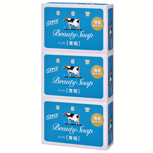 Cow Beauty Soap Blue 130ｇ×3 Bars Set – Made in Japan -Refreshing Type