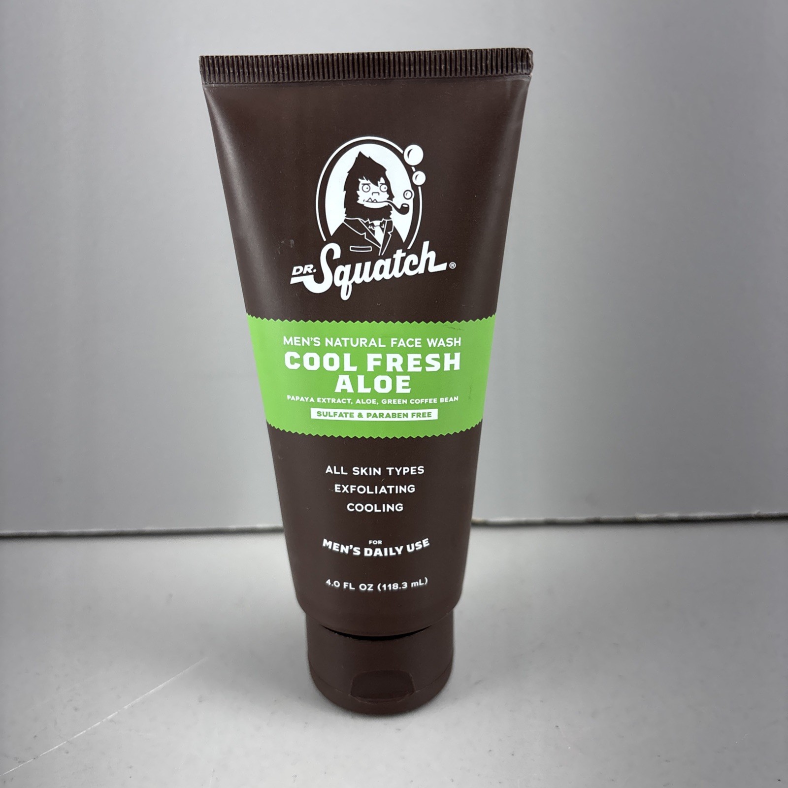 DR SQUATCH Mens Natural Face Wash COOL FRESH ALOE (4.0 fl oz) SEALED