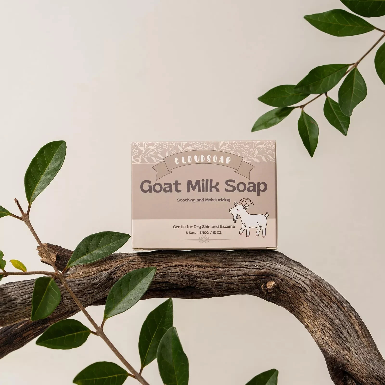 CLOUDSOAP GOAT MILK SOAP BARS [3 BARS]-FOR DRYSKIN,EZCENIA EXP. 1/2027