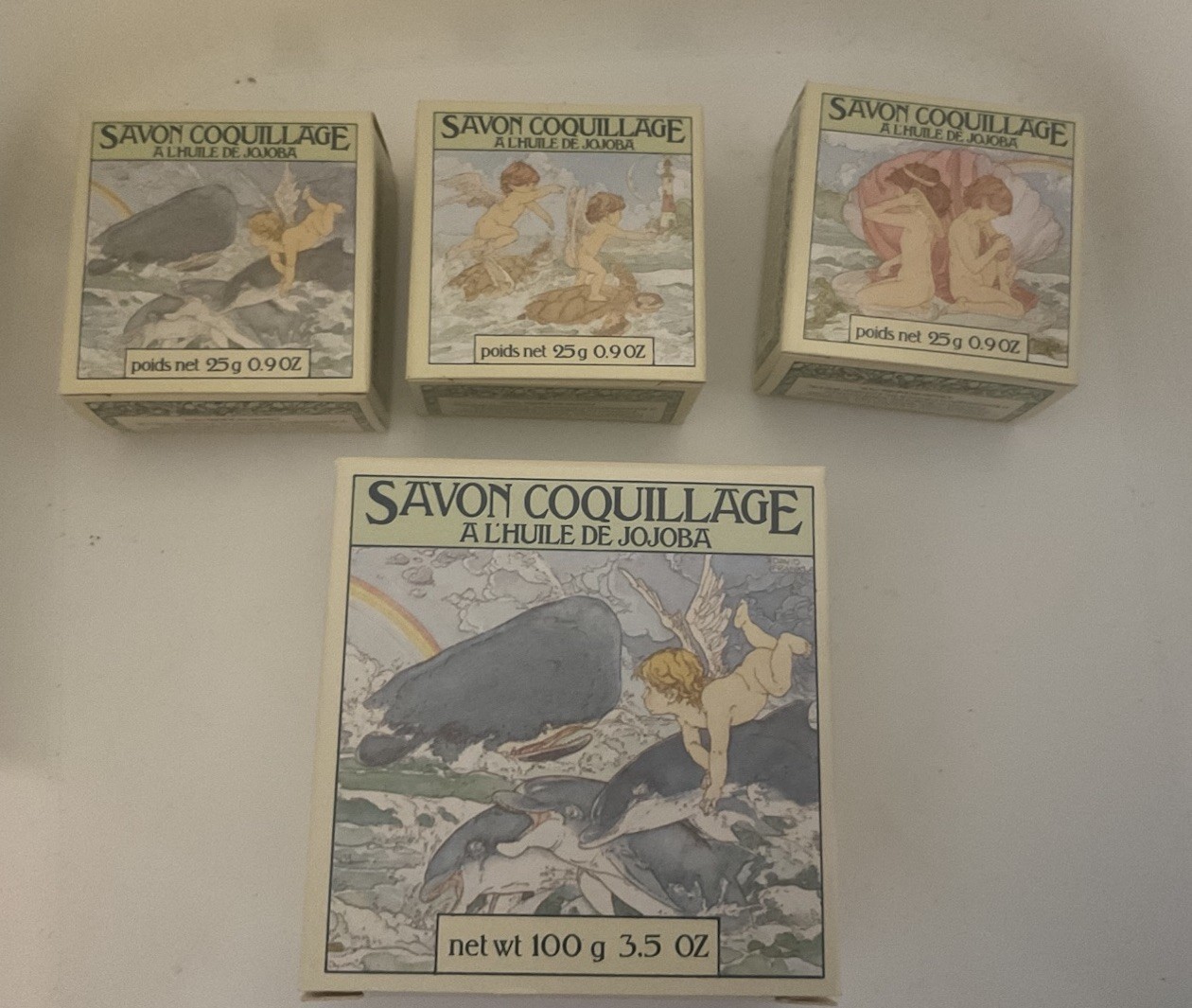 Vintage 1970s Crabtree & Evelyn Jojoba Oil Sea Shell Soap Set of 4