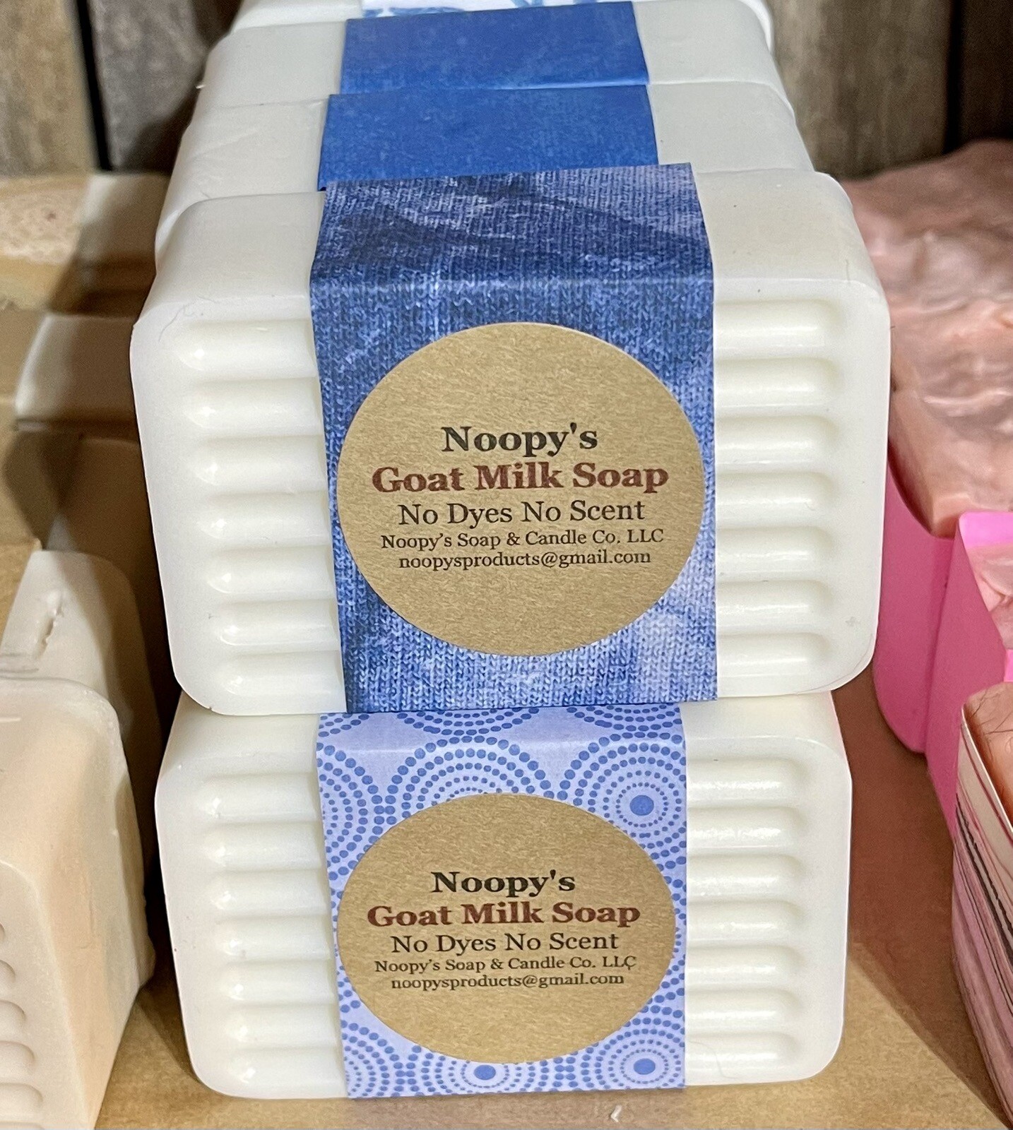 2 Big Bars Goat Milk Soap w/ Emollients PREMIUM Softens Skin Unscented Noopy’s