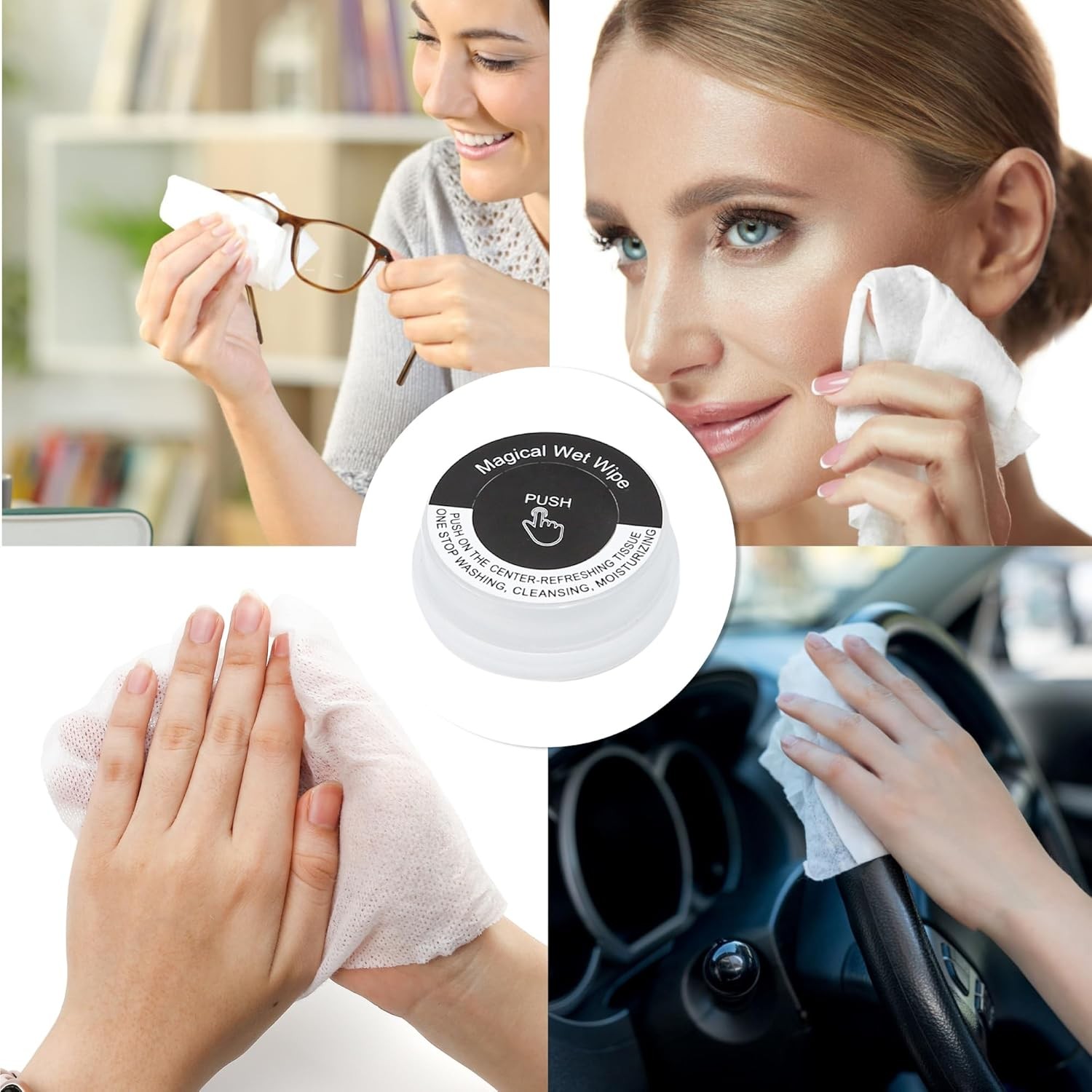 50 PCS Hand Pop Wipes, Press Push Up Lemon Non-stimulating Sanitizing…