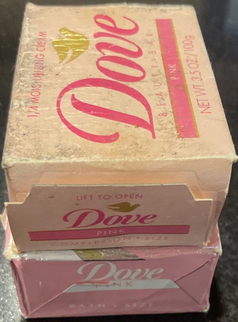 2 VNTG Rare Pink Dove Beauty Bar Soap 1/4 Moisturizing Cream 4.75oz & 3.5oz NEW