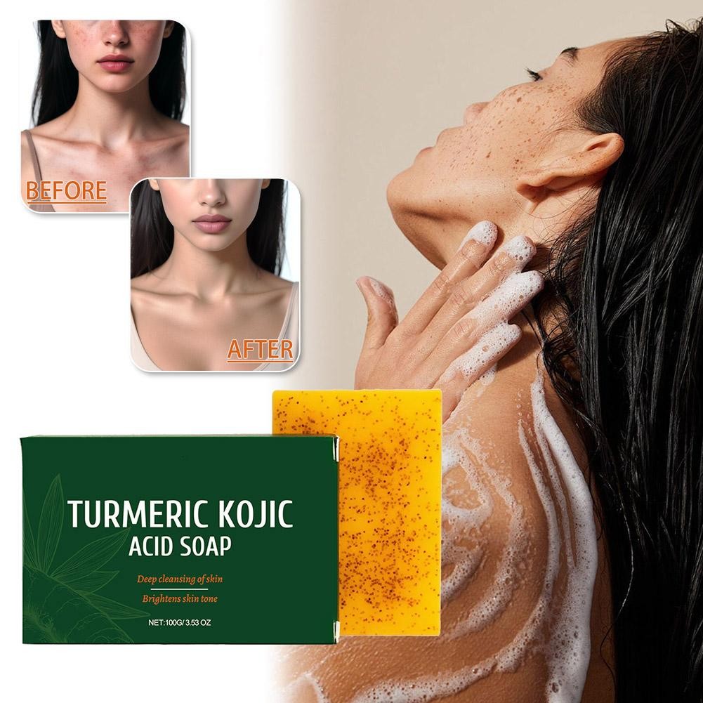 Turmeric Kojic Acid Soap Dim Spot Whiteninsideg Lightening Skin Soap 100g