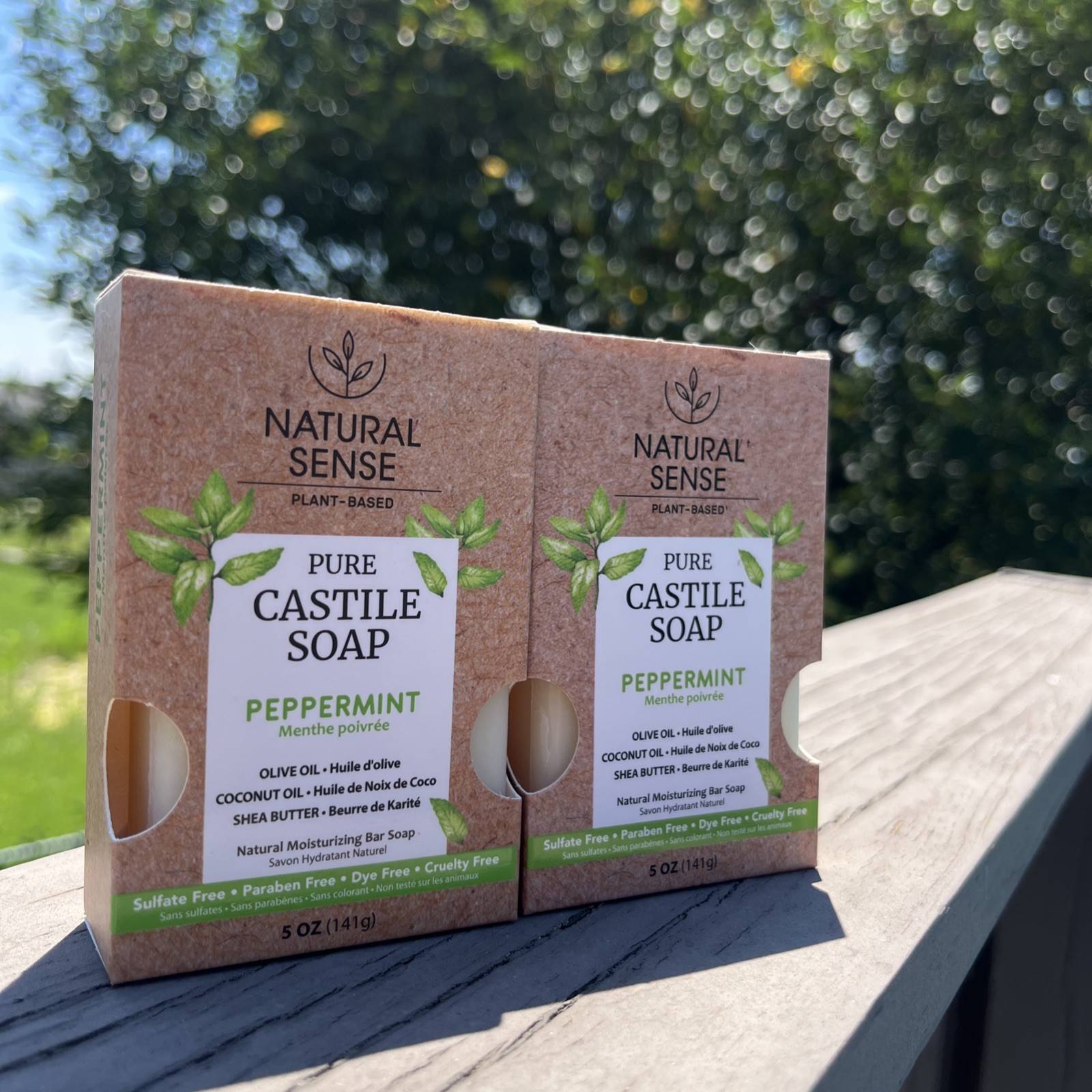 Natural Sense 4 Pack Pure Castile Soap Peppermint 5 oz Plant-Based Yuka 98/100
