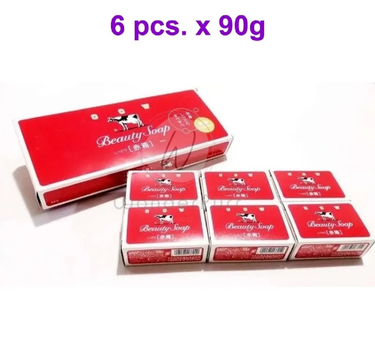 6 PCs Cow Beauty Soap Beauty Bar Soap Rose Scent Moisturizing Face & Body 90g
