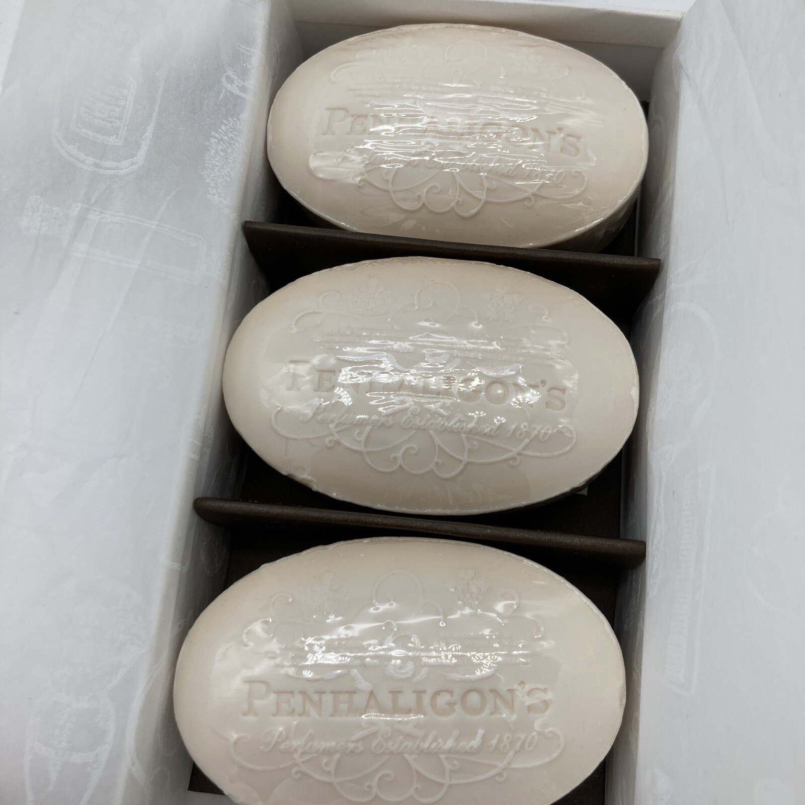 DISCONTINUED SCENT – Penhaligon’s Lily And Spice Soap Box Set – Three 100g Bars