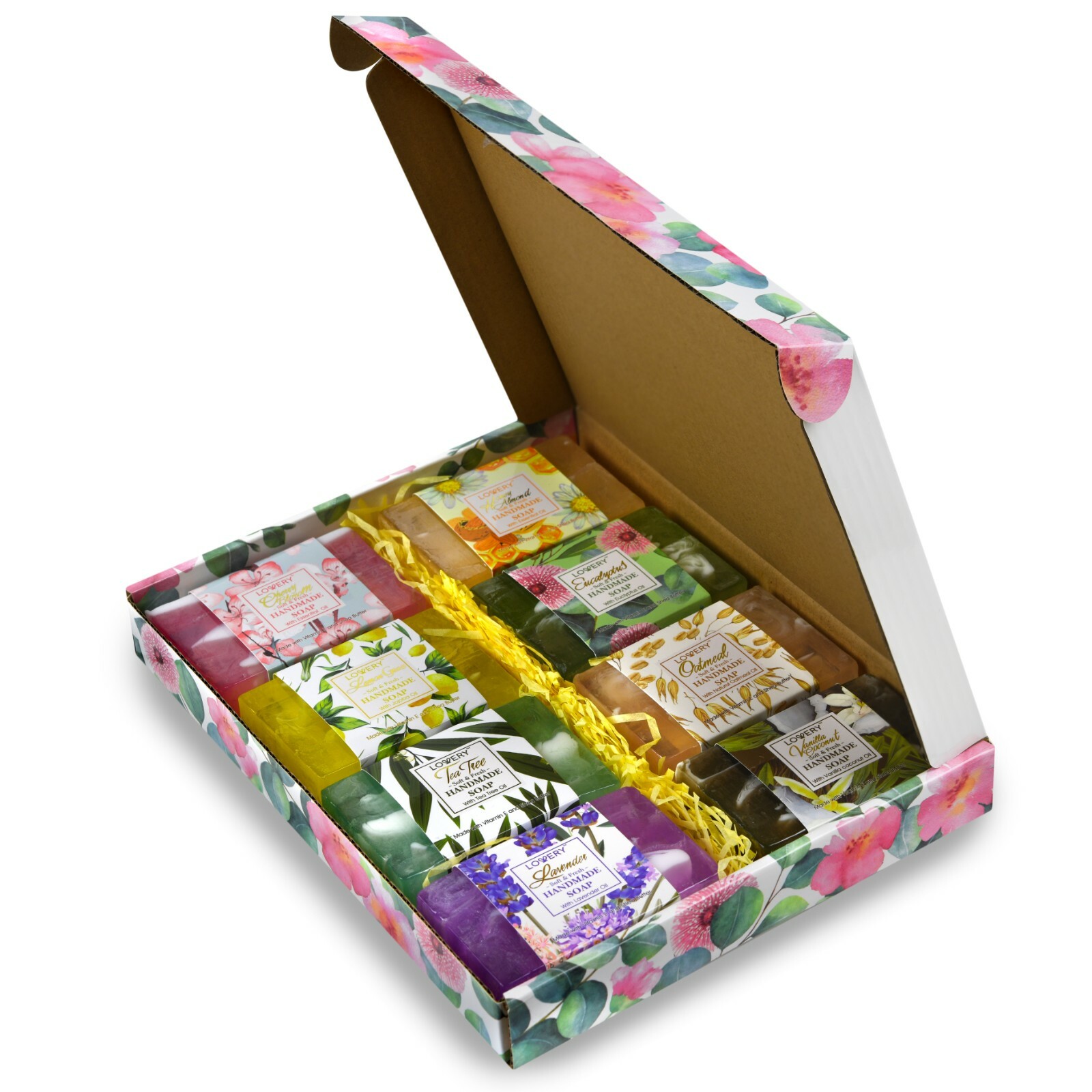 Handmade Soap Set – 8 Piece Variety Pack Luxury Bath Soap Gift Box – 100g Each