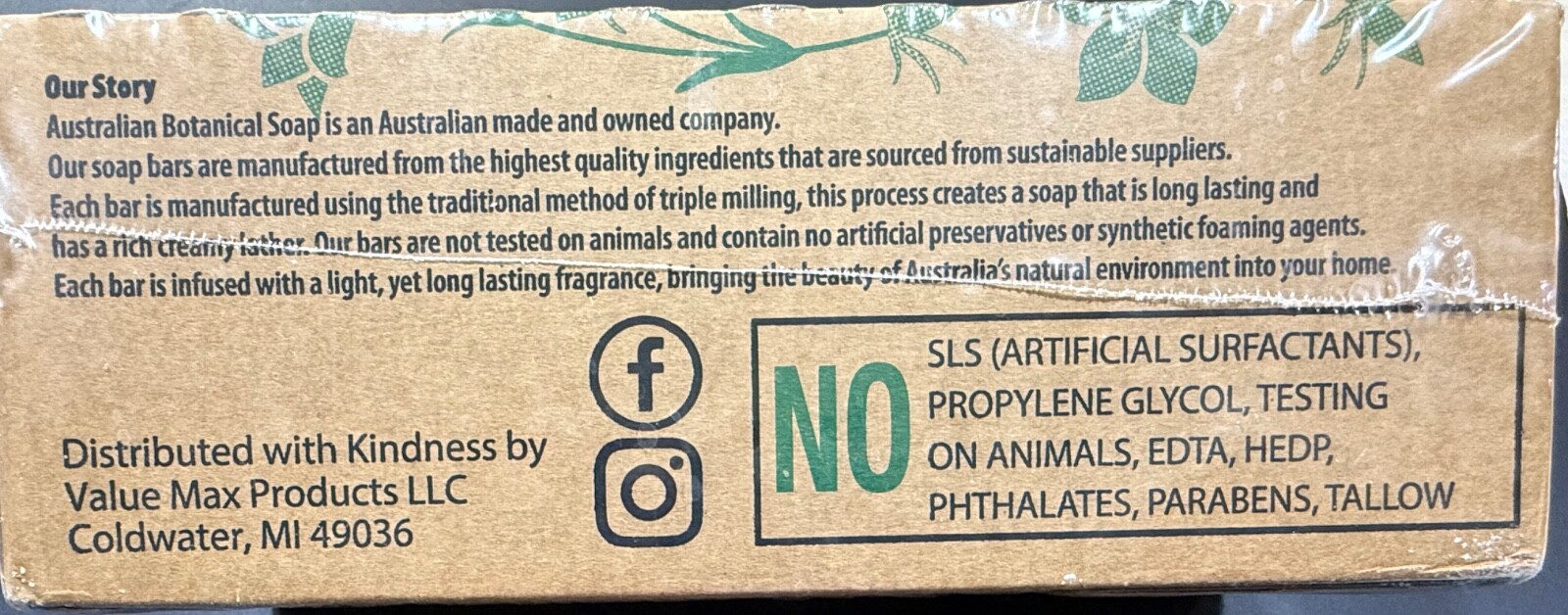 Australian Botanical Soap Goat’s Milk & Soya Bean Oil 1 Box w/8 Bars Authentic