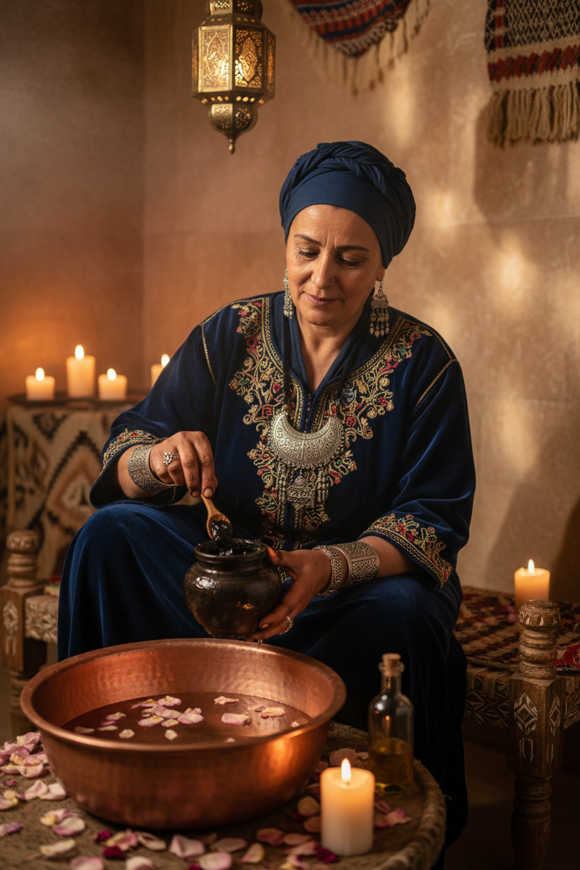 Traditional Moroccan Black Soap – Olive Oil Hammam Paste for Exfoliation